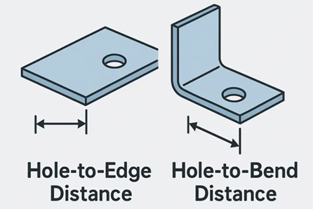 Hole-to-edge and hole-to-bend distance
