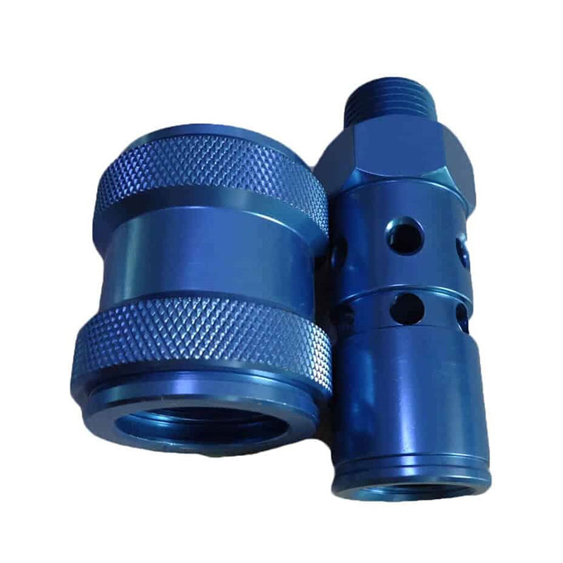 Aluminum Knurling Flow Parts with Blue Anodizing