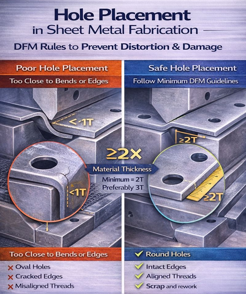Hole-to-edge and hole-to-bend distance